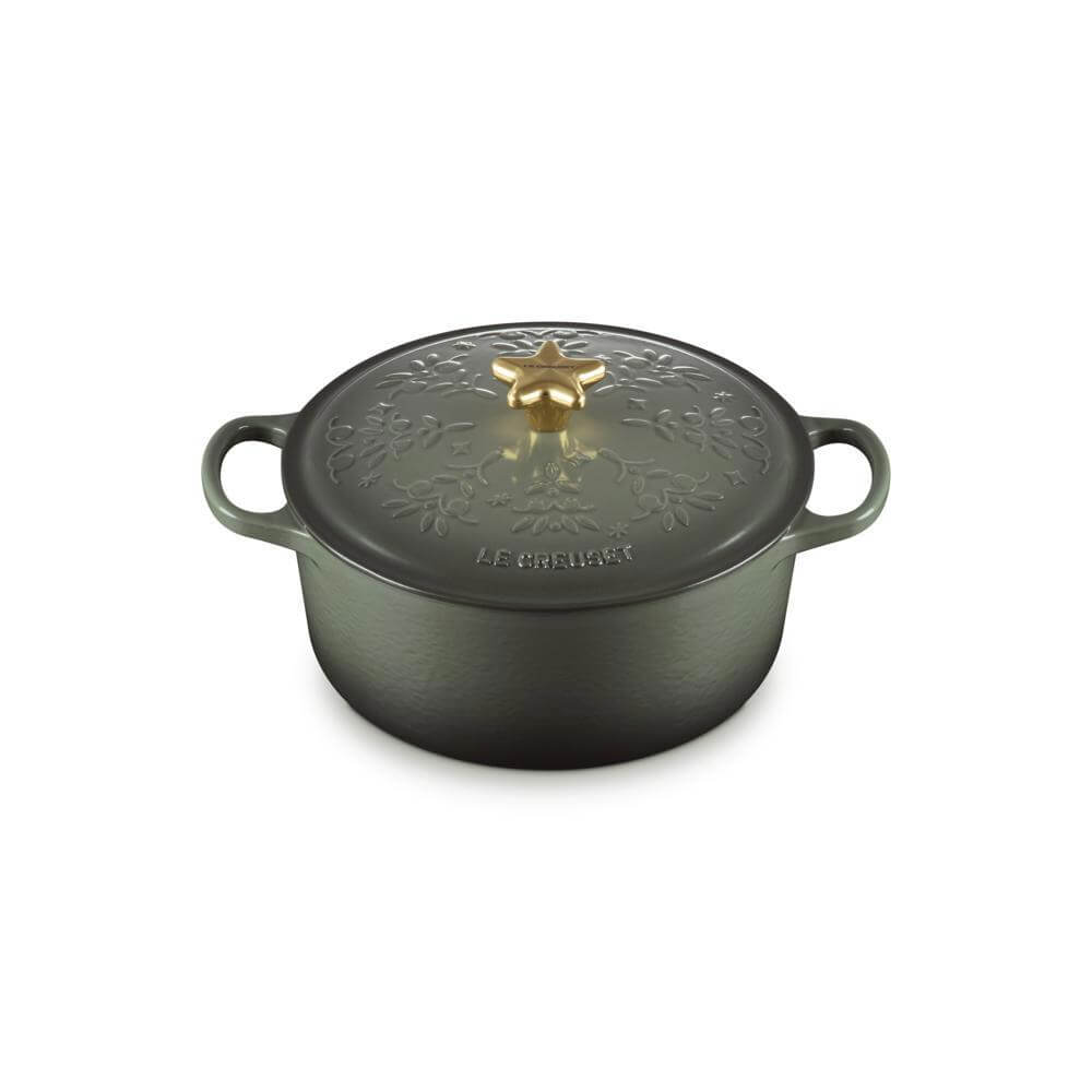 Le Creuset Signature Cast Iron Holly Round Casserole 24cm Thyme